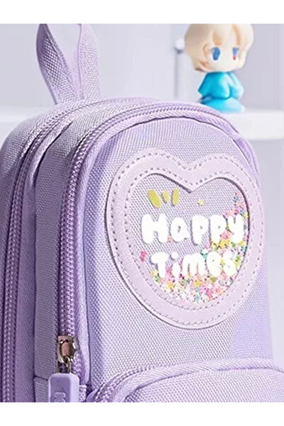 MAVIGOK Mor kalem çanta(kalemlik)3 bölme 6 hücre Mor Okul Çantası