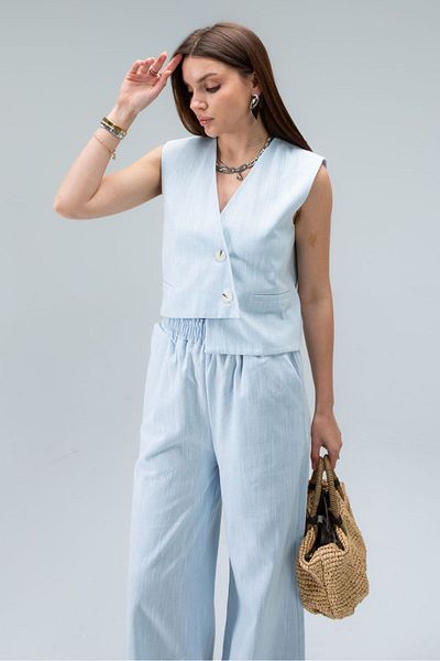 Tt Line Women's Vest Asymmetrical Vest Blue Vest Coffee Racy Vest Classic Vest Casual Linen Trend Vest