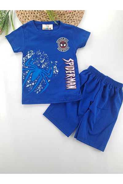 Butik Boys Spiderman Printed Summer Shorts T-Shirt Two Piece Set