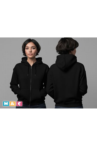 MÇ FAMİLY STORe Unisex Zippered Men's Women's Jacket Thick Sweatshirt with Shardon Sweatshirt