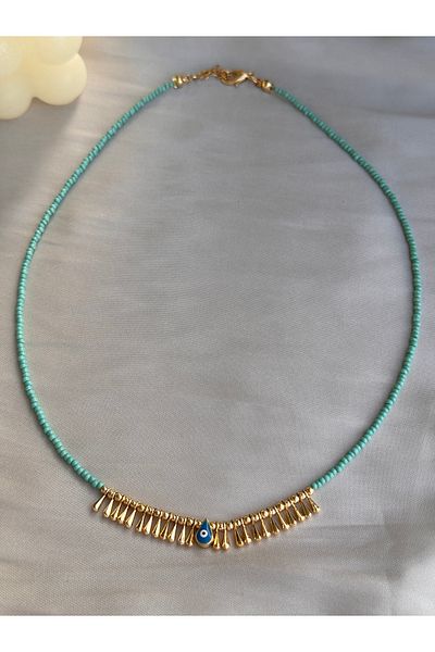 Miliva Gold Detailed Bead Necklace |   Summer Necklace