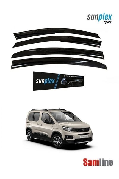 SUNPLEX Peugeot Rifter 2024 Modeller için Cam Rüzgarlığı Takımı 4'lü Set Mügen Tipi