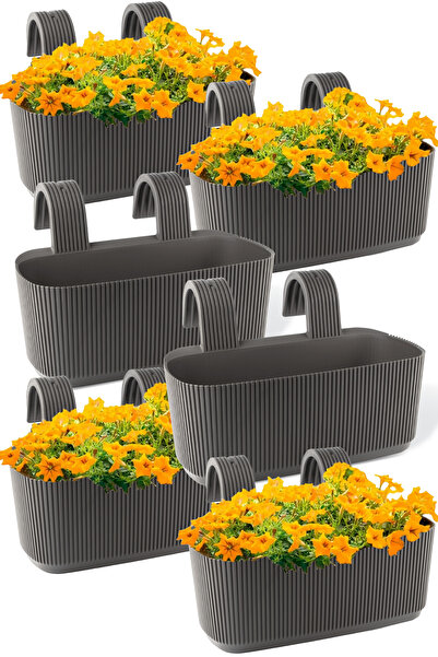 TEMMUZ HOME 3.2 Litre 6 Adet Askılı Balkon Saksısı