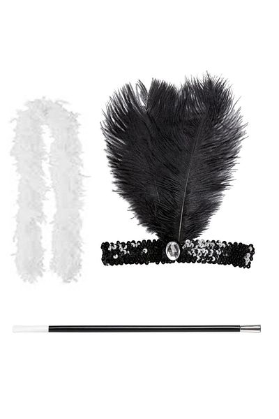PRATİKOBA Retro Charliston Otrishi Accessory Set – 2039Ler 9039Lar Gatsby Costume Set