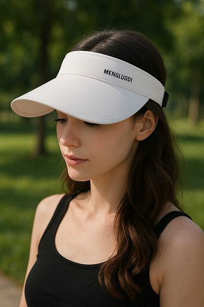 WOHOME Visor Open Cap Half Hat - Text Detailed (Mengluddi)