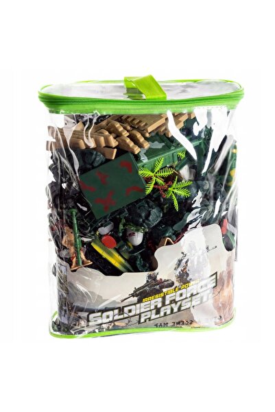 zola Set of military figurines, with tanks, tents, casemates