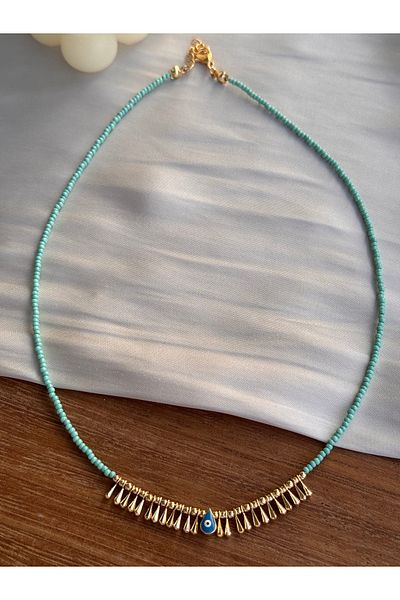 Miliva Gold Detailed Bead Necklace |   Summer Necklace