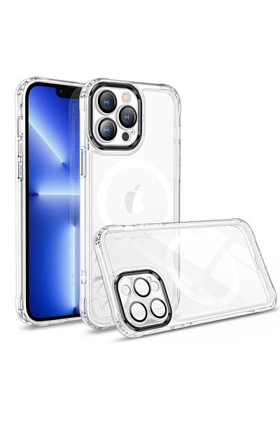 OEM MagSafe Silicone Case for iPhone 12 Pro Max, Transparent, Magnetic, Extra Protect