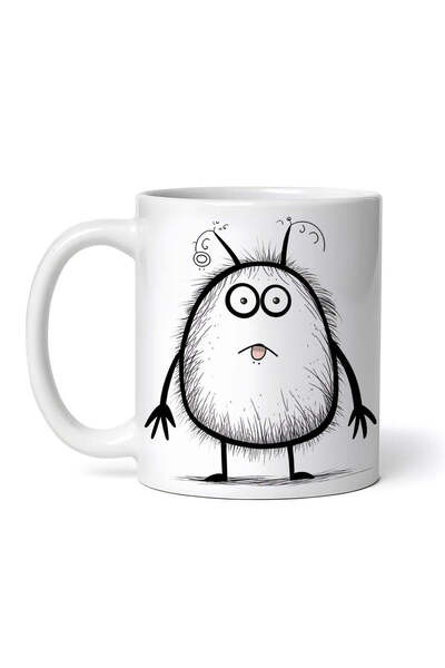 OEM Cană albă personalizată, Monstru cu Antene, Inovatix®. 330 ml