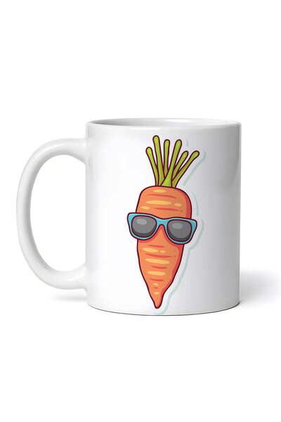 OEM Cană albă personalizată, Morcov cu Ochelari, Inovatix®. 330ml