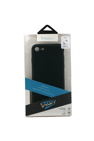 iPaky Carcasă din fibră de carbon compatibilă cu Apple iPhone 7 Plus - Neagră