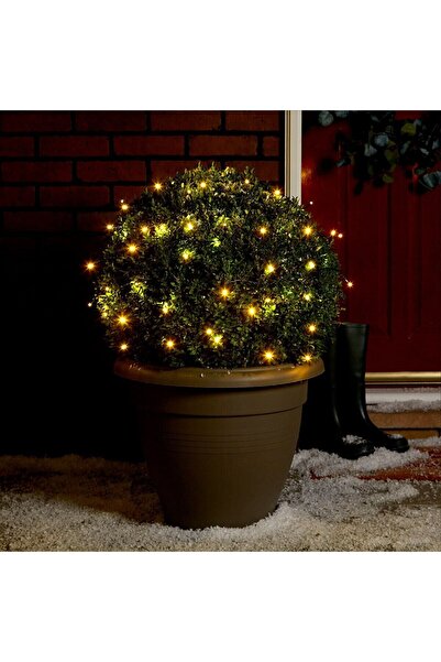 Bibilel linear Christmas lights, 10 m, 100 LEDs, 8 light modes, controller, black wire, warm white