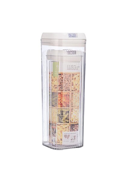 Flippy Food Storage Boxes - Set of 2 (1.2 L & 2.5 L), Transparent with White Lid