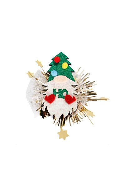 Flippy Agrafă de păr Flippy, temă de Crăciun, model gnom, material textil, 9,8 x 9 cm, multicolor