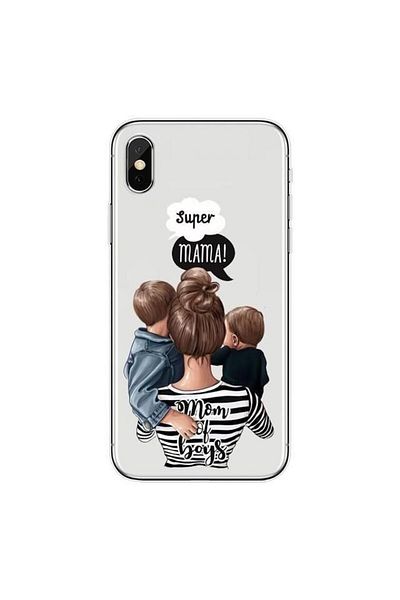 OEM Husa protectie compatibila cu Apple iPhone 13 Pro Max Glass print Super Mom Multicolor