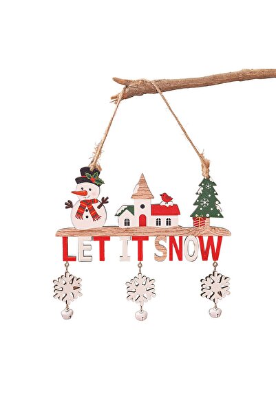 OEM Wooden Christmas Decoration, with String for Hanging on the Tree, Snowman Model, Written
