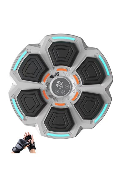 Flippy Wall-Mounted Punch Target - Grey, Bluetooth Speaker, LED, 41.5x6.5x42 cm, Gloves Included