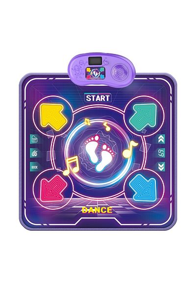 bzstore Interactive Toy, Flippy, Musical Dance Mat, 4-6 Years, Bluetooth, 4 Modes, 90 x 90 cm, Purple