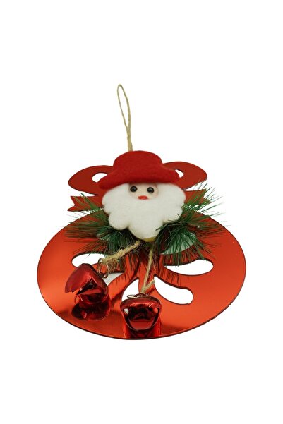 Bibilel Ornament de Crăciun, rotund cu clopoței, roșu lucios, 15x20 cm, acril...