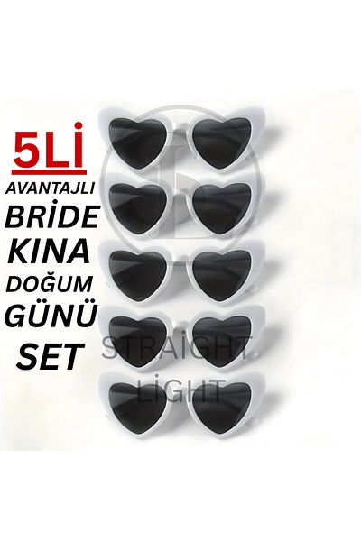 Straight Light Hearted Bride Bridesmaid Bride Sunglasses Set of 5 White Wedding Engagement Bride Kina after Birthday Party