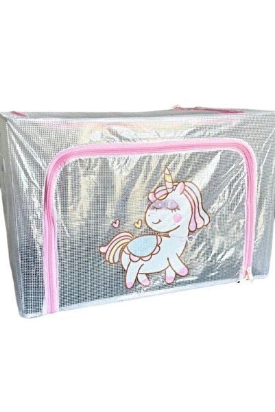 Flippy Storage Box, Flippy, for Children's Room, 66L, PVC, Unicorn Model, Transparent
