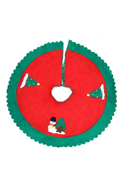 Flippy Covoras pentru bradul de Craciun Flippy, lana, rosu/verde, 90 cm