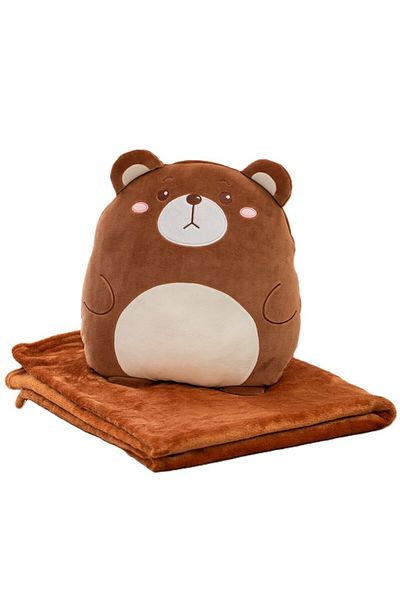 OEM 2in1 Blanket for Bed or Sofa, Bear Toy Pattern with Storage Space Blanket