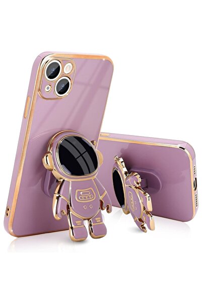Flippy 2in1 TPU Protective Case, Flippy, for Apple iPhone 15 Plus, Astronaut with Stand, Shockproof, Purple