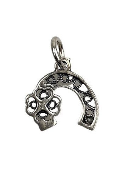 Sterling Silver Pandantiv filigran din argint 925, potcoavă, cu trifoi