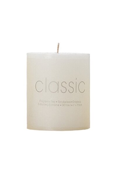 Flippy Decorative Candle, Flippy, Smokeless and Fragrance-Free, 7 x 7 cm, 260 g, Burns 36h, Ivory White