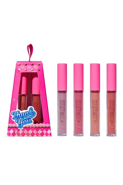 Flippy Set de buze, KEVIN & COCO, Cloud Bubble, 4 luciuri de buze, 15,1 x 8,1 x 2 cm, Roz/Nud