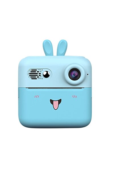 Flippy Camera Instantanee Copii Flippy, Printare, Bluetooth, iOS/Android, Imprimare APP, Iepure, Albastru
