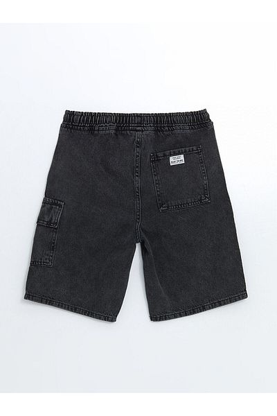 LC Waikiki Boy's Cargo Jean Shorts with Elastic Waist