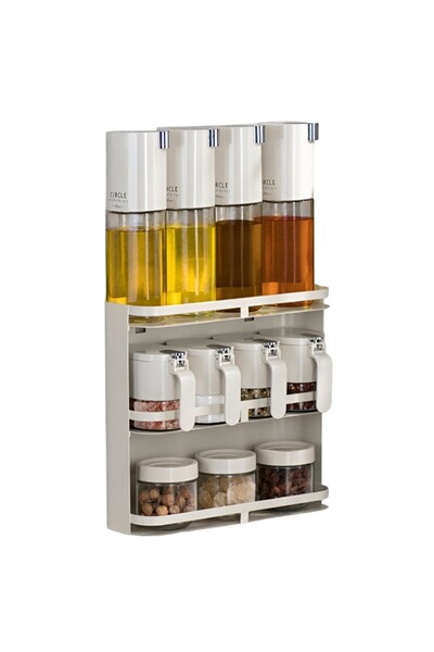 SOHO Spice, Oil, Vinegar Storage Rack, SOHO, 12-Piece Wall Mount, Home Use, on