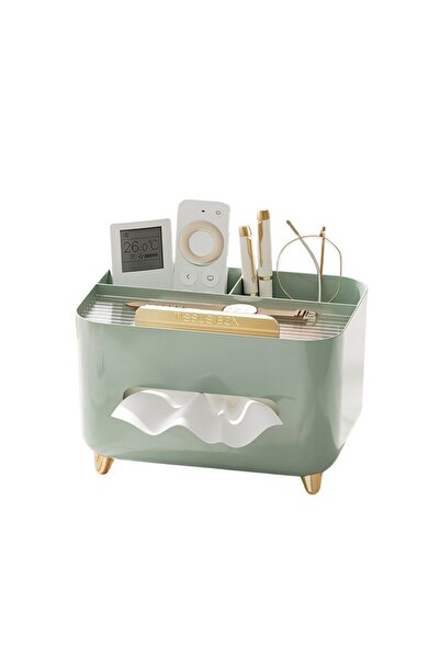 Flippy Napkin Holder, Multifunctional ABS Box, Object Holder, Office, 21x15x13 cm, Green