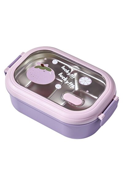 Flippy Lunch/Snack Box, 2 Compartments, PP, 1000 mL, 22.5x14.5x8 cm, Purple