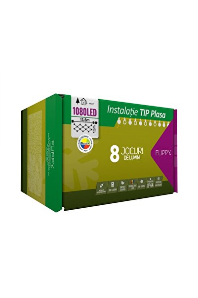 Flippy Instalație Crăciun Profesională Plasă, Flippy, 1080 LED Multicolor, 13...