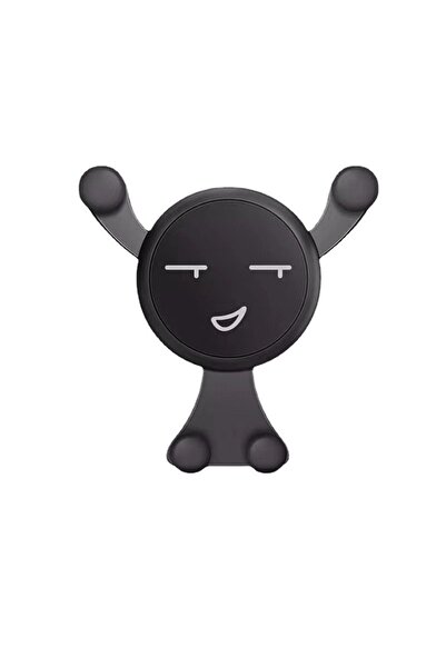 Flippy Suport de Telefon, Flippy, pentru Ventilatie, 11 x 10 x 4 cm,4.0 - 6.0inch, Model Smiley Face, Negru