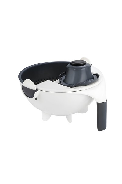 Flippy Πολυλειτουργικός κόφτης, Flippy, λεπίδες από ανοξείδωτο ατσάλι, με θήκη αποστράγγισης, 22x22x12 cm, ασπρόμαυρο