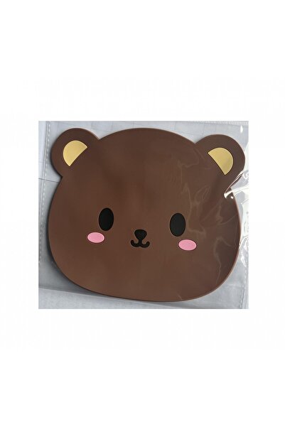 Teo Cup Holder, Bear Pattern, PVC, 15.5 x 15.5 cm, Heat Resistant, Brown