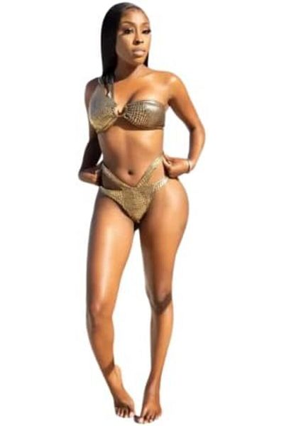 Dee-Trimmer Dee Trimmer Dt Skylar Swimwear Metallic Gold Bikini Set