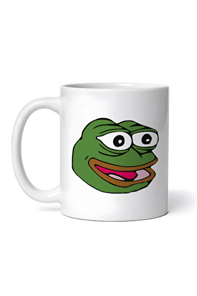 OEM Cană albă personalizată, Meme Pepe The Frog Happy Face, Inovatix®. 330ml