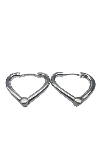 Jolie Silver 925 Silver Heart Outline Earrings