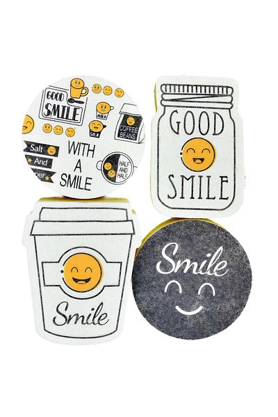 Optim Solution Set of 4 Flippy dish sponges with the theme Funny Model 2