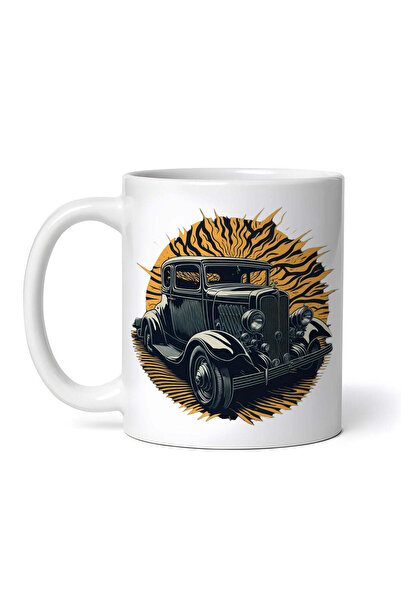 OEM Cană albă personalizată, Mașină retro, INOVATIX®. 330ml