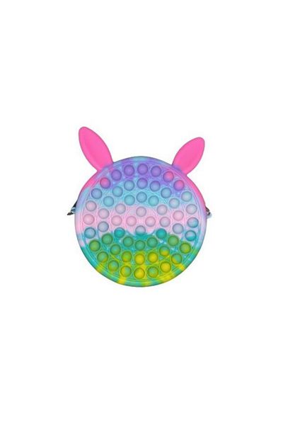 Flippy Jucărie antistres din silicon, Pop It Bag, 16 cm, Iepuraș, Macarons