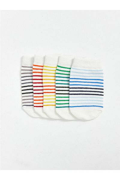 LC Waikiki Striped Baby Boy Booties Socks Pack of 5
