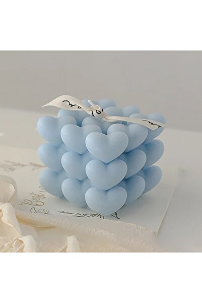 OEM Decorative Scented Candle Abstract Heart Cube Pattern, Candles for Various Occasions, 6