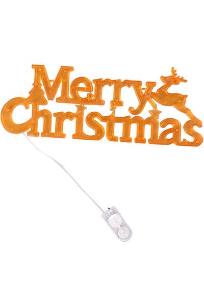 bzstore Instalatie LED de Craciun, Litere 3D, Merry Christmas, Lumina Calda, Galben