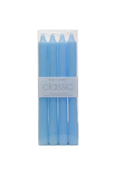 Flippy Set of 4 Table Candles, Flippy, Unscented and Smokeless, Paraffin, 2.2 x 25 cm, Blue